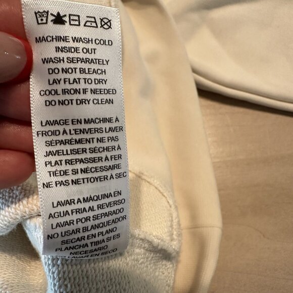 FRAME The Ritz Paris Cream 100% Cotton Hoodie Unisex Men's Womens X-Small - Picture 8 of 8